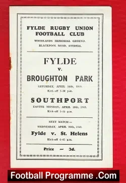 Fylde Rugby v Broughton Park 1949 – 1940s