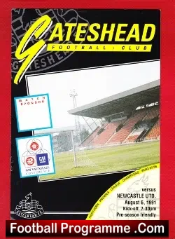 Gateshead v Newcastle United 1991 – Pre Season Friendly Match