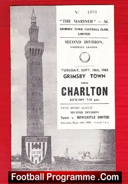 Grimsby Town v Charlton Athletic 1963 - football programme