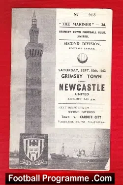 Grimsby Town v Newcastle United 1962 - football programme