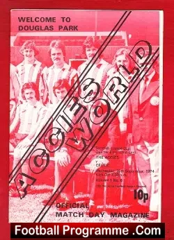 Hamilton Academical v Glasgow Celtic 1974 - football programme
