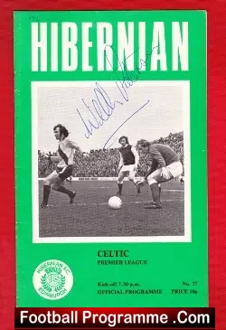 Hibernian Hibs v Glasgow Celtic 1976 - Autographed - football programme