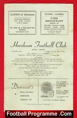 Horsham v Eynesbury Rovers 1951 - football programme