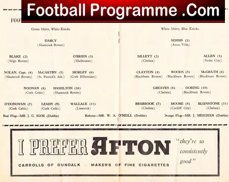Ireland Football League v League of Ireland 1960 Dalymount Park