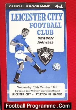 Leicester City v Atletico De Madrid 1961 - ECWC - Cup - football programme
