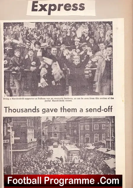 Macclesfield Town v Fulham 1968 – Collectors Scrap Book PLUS