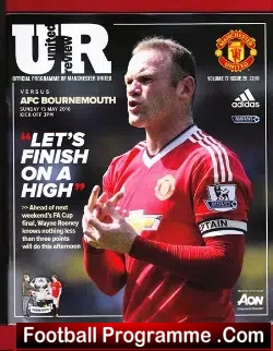 Manchester United v Bournemouth 2016 - Abandoned Match - Bomb - football programme