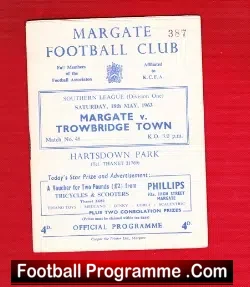 Margate v Trowbridge Town 1963