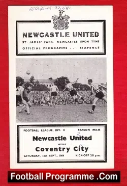Newcastle United v Coventry City 1964
