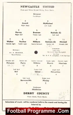 Newcastle United v Derby County 1951