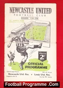 Newcastle United v Leeds United 1949 – Reserves Match