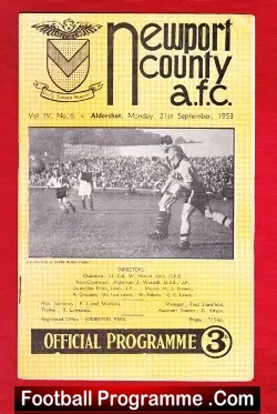 Newport County v Aldershot 1953