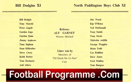North Paddington Boys Club v Bill Dodgin XI 1967