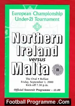 Northern Ireland v Malta 2000 – Under 21 – The Oval Belfast U21
