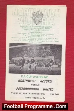 Northwich Victoria v Peterborough United 1976