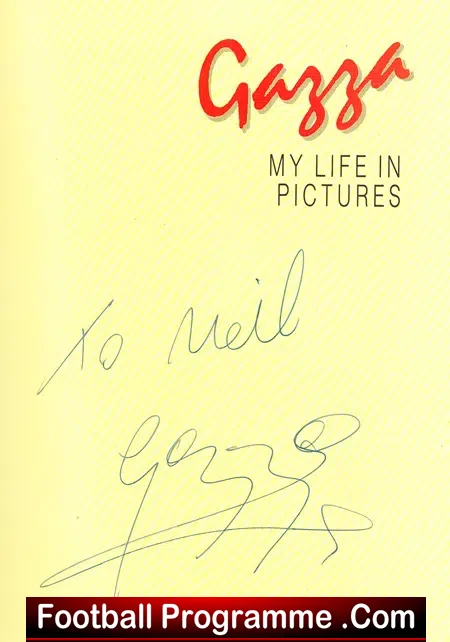 Paul Gascoigne - Gazza Football Book My Life In Pictures Signed