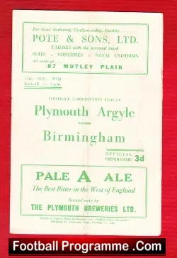 Plymouth Argyle v Birmingham City 1948