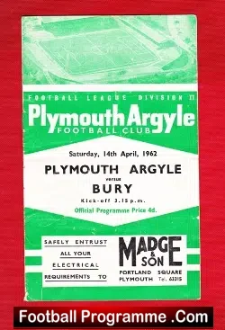 Plymouth Argyle v Bury 1962