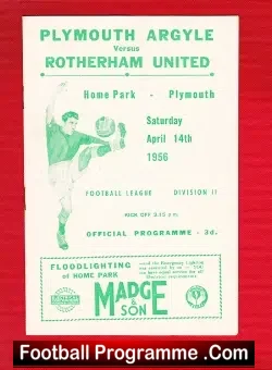Plymouth Argyle v Rotherham United 1956