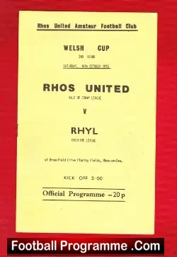 Rhos United v Rhyl 1976 – Vale Of Conway Amateur League
