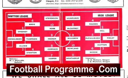 Scotland League v Ireland League 1969 – Ibrox