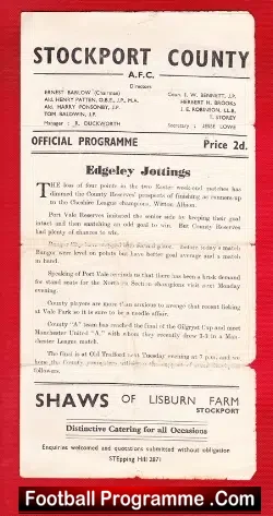 Stockport County v Northwich Victoria 1954