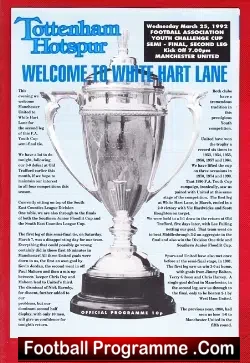 Tottenham Hotspur v Manchester United 1992 Youth Cup Final 2nd Leg