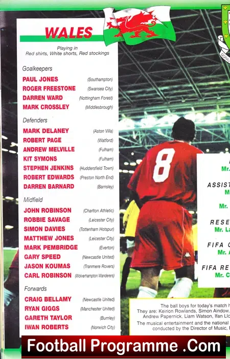 Wales v Armenia 2001