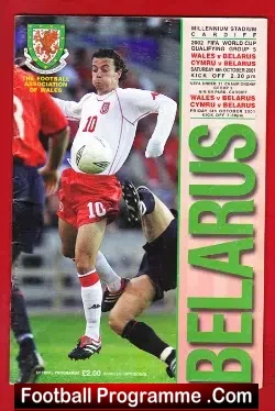 Wales v Belarus 2001 - football programme