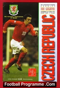 Wales v Czech Republic 2002 - football programme