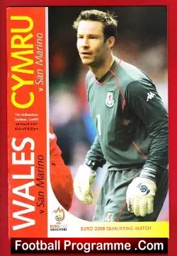 Wales v San Marino 2007 - football programme