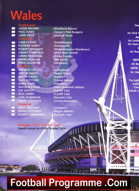 Wales v Slovakia 2006 – Plus Newspaper Article
