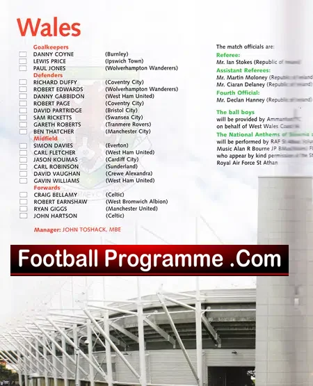 Wales v Slovinia 2005