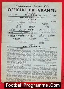 Walthamstow Avenue v Grays Athletic 1944 – War Time Cup Final
