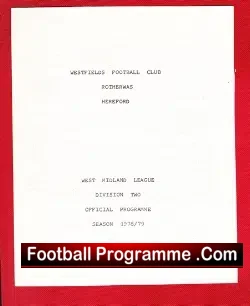 Westfields v Hinton 1978 - West Midlands League Hereford - football programme