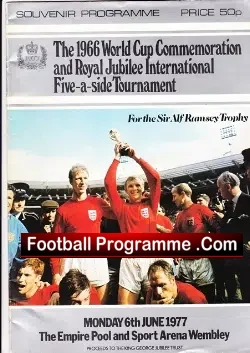 World Cup 1966 Commemeration Jubilee Five A Side 1977 - football programme