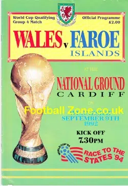 Wales v Faro Islands 1992