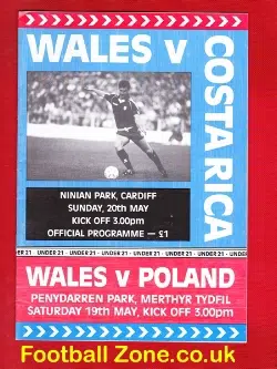 Wales v Costa Rica 1991 – U21