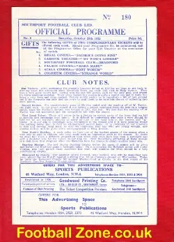 Southport v Mansfield Town 1952 - 52/53