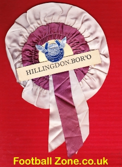 Hillingdon Borough Football Club Old Football Rosette 1960s