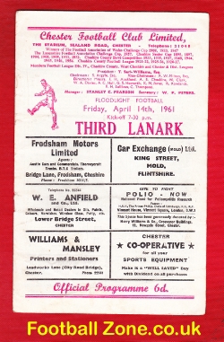 Chester v Third Lanark 1961 – Floodlight Friendly Match