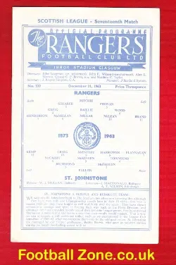 Glasgow Rangers v St Johnstone 1963 - Alex Ferguson Hatrick