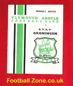 Plymouth Argyle v Groningen 1967 - Friendly Match Holland