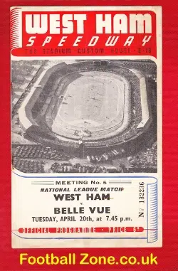 West Ham Speedway v Belle Vue 1948