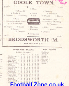 Goole Town v Brodsworth 1948 – Yorkshire League 1940s