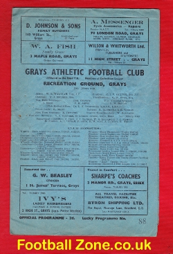 Grays Athletic v Maidstone United 1952 – Reserves Match