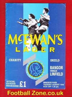Bangor City v Linfield 1993 – Multi Autographed – Charity Shield