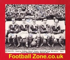 Portsmouth Football Team Picture Multi Autograph 1956