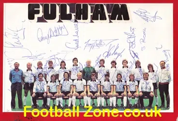 Fulham Football Team Picture Multi Autographed 1973 - 1974
