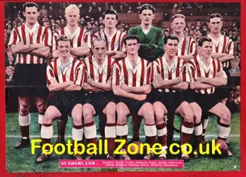 Sunderland Football Team Picture Multi Autographs 1954 - 1955